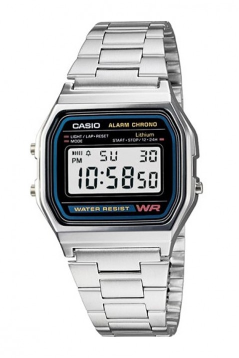 CASIO A158WA-1DF férfi karóra, Szín: ezüst, IVET.HU - A te online butikod.