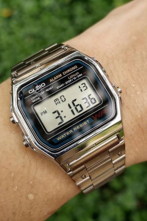 CASIO A158WA-1DF férfi karóra, Szín: ezüst, IVET.HU - A te online butikod.