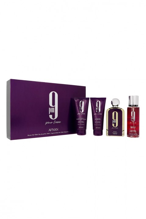 Afnan 9pm Pour Femme EDP 100 ml + Shower Gel 100 ml + Body Mist 150 ml + Body Lotion 100 ml női parfüm szettIVET.HU - A te online butikod.