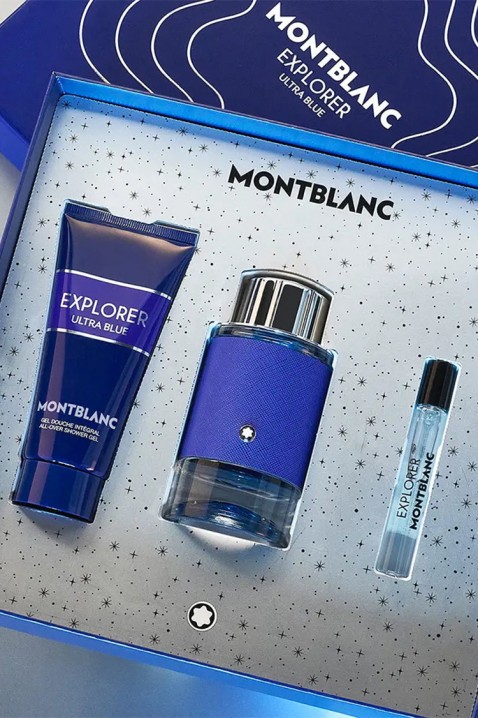 Mont Blanc Explorer Ultra Blue EDP 100 ml + Travel Spray 7,5 ml + Shower Gel 100 ml férfi parfüm szettIVET.HU - A te online butikod.